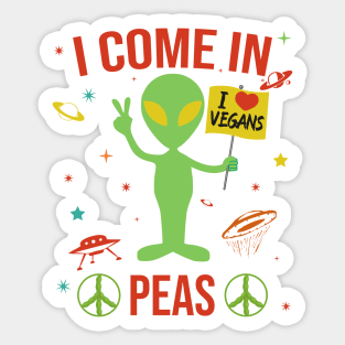 I come in Peas Sticker